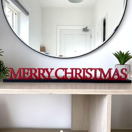 Luck and Luck Custom Merry Christmas Sign | Wooden Colour Standing Decoration Home