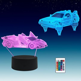 2 in 1, The Dukes of Hazzard, General Lee Car, Floating Vehicle, 3D Illusions LED Lamp, 16 Colours RGB Remote Control, Desk Night Light