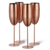 Oak & Steel - 8 Stainless Steel Champagne Flutes with