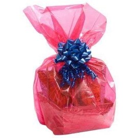Red Translucent Plastic Basket Bags, 22 In. X 30 In. - 2/pkg
