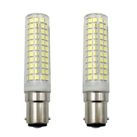 BA15D LED Bulbs 15W Dimmable, 120V Double Contact Bayonet Base, 136-LEDs 2835SMD 6000K Daylight White, 2250LM CRI>90+,150 Halogen Equivalent for Sewing Machines Pendant Ceiling & Wall Lights 2-Pack