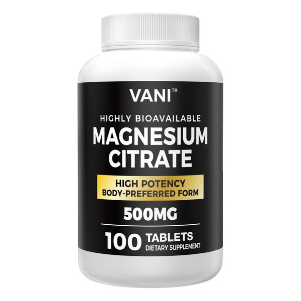 Magnesium Citrate 250MG Per Serving, 100 Tablets- Stress Relief, Restful