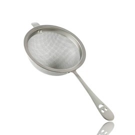 Japanese Fine Mesh Matcha Tea sifter, tea Strainer with Long Handle, Stainless Steel Kitchen Sieve, 6" Length x 3" width x 1.3" height (Silver2)