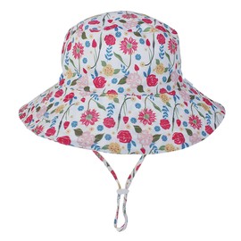 Emlivi Unisex Baby Sun Hat Toddler Cap Hat Fishing Hat Beach Hat Kids Star Hats for Girls Boys Summer Hat UV Protection UPF 50+ 3 Months - 8 Years, rose flower