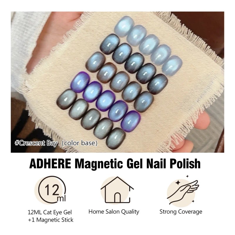 Esmalte Semipermanente Gel Efecto Ojo Gato 12 Ml+ Iman, 5pcs