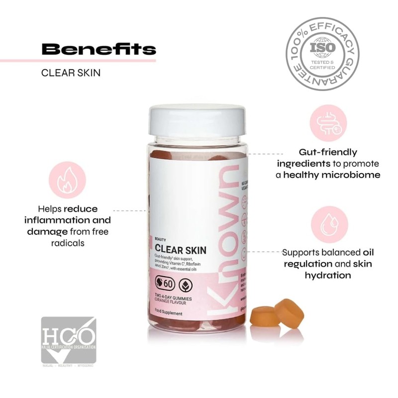 Clear Skin Gummies by Known Nutrition | Natural Support for