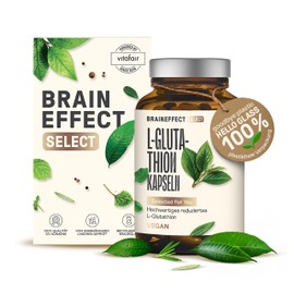 L-Glutathione, 300 mg per daily dose, 100 capsules, high dosage, pure and reduced, tripeptide: Glutamic acid, cysteine and glycine, vegan, without magnesium stearate, German quality.