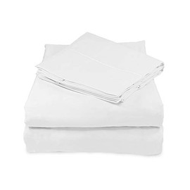 Whisper Organics, 100% Organic Cotton Sheets - 300 TC Bed Sheet Set - Premium Quality & Hypoallergenic - Deep Pocket - GOTS Certified, White, Twin
