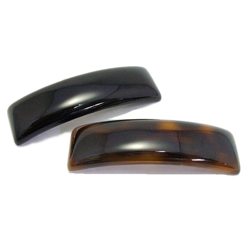 French Design Barrette Rectangular Oval 4 Inch (Black)