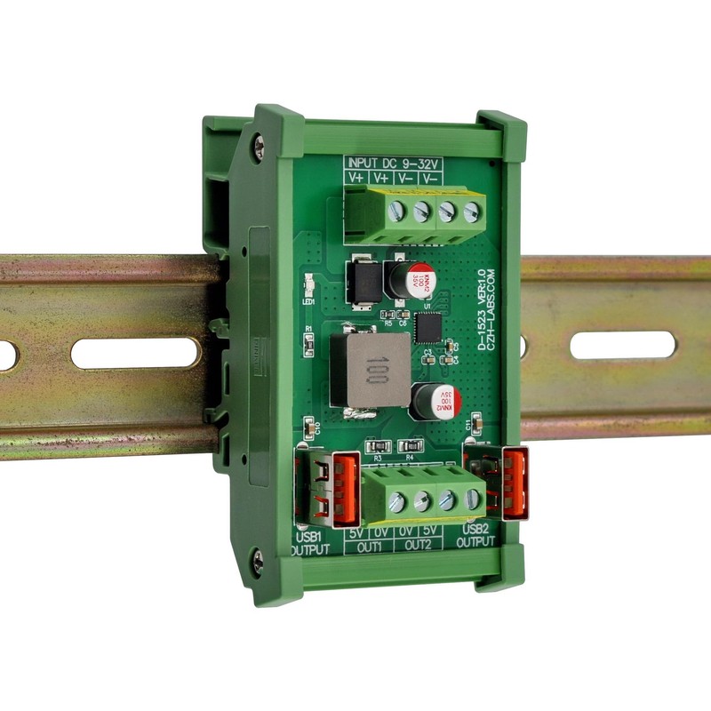 DIN Rail Mount USB DC5V 2.4/4.8Amp Buck Converter Step-down Regulator