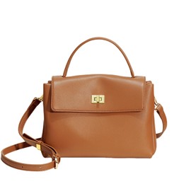 Rosvovo Genuine Leather Purse for Women with Top Handle，Leather Satchel purse Crossbody Bags Handbag with Adjustable Strap Brown