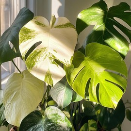 70pcs Variegated Monstera Seeds – Green & White Tropical Foliage Plant Seeds for Planting, Easy to Grow Indoor & Outdoor Houseplant, Decorative Jungle Vibe Seeds for Home or Garden