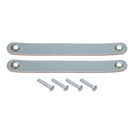 sourcing map 2 Pcs Leather Drawer Pulls, Kitchen and Wardrobe Door Knobs Leather Pulls Dresser Handles with Screw for Bathroom Kitchen Bedroom Dresser Cupboard, Blue