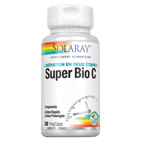 Solaray Super Bio C Libération en Deux Étapes gélules, 30 capsules