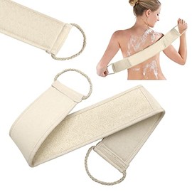 Pinkiou Loofah Bath Strap Exfoliating Organic Massaging Back Scrubber Shower Towel for Women