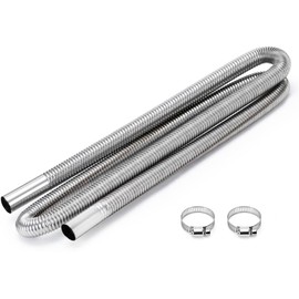 Parking Air Heater Exhaust Pipe,Car Exhaust Pipe Stainless Steel Exhaust Hose,Parking Air Heater Fuel Tank Diesel Gas Vent Hose (200cm/2.5cm Pipe)