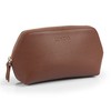 LONDO Genuine Leather Makeup Bag Cosmetic Pouch Travel Organizer Toiletry