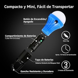 Lepro 4 Pack Linterna Camping LED, 3 Modos Portátil Apagones Emergencias