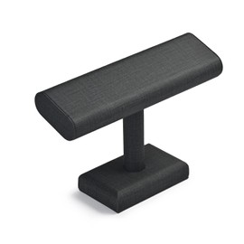 Oirlv Premium Leather Watch Display Stand T-bar Showcase Jewelry Display Holder Home Chain Bracelet Bangle Organizer (Black)