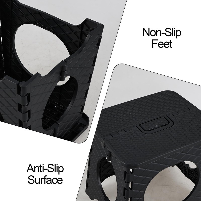 Hommp Folding Step Stool, 10 Inch Non-Slip Foldable Stool with