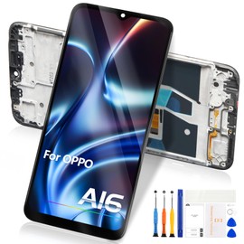 For Oppo A16 / Oppo A16s LCD Display, for Oppo A16 LCD Screen Digitizer for Oppo A16 CPH2269 LCD Touchscreen Glass Pannello Assembly Repair Kit (Black with Frame)