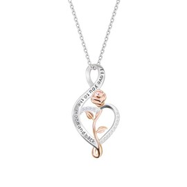 OHMYGEMS Love Heart Necklace Love Forever S925 Sterling Silver Jewelry Rose Heart Pendant Necklace, Valentine's Day Gift, Mother's Day Gift, Birthday Gift, Anversary Gift, Wedding Gift