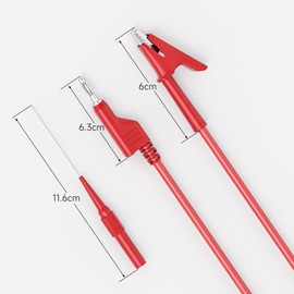Cleqee Test Leads Kit Crocodile Clips Electrical Cable 4mm Banana Plug to Banana Plug Test Wires with Wire Piercing Probes 6PCS for Multimeter Electrical Testing Red&Balck