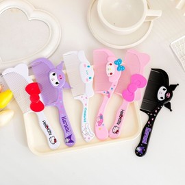 New Cartoon Trio Kuromi Hair Comb for Kids: Straight, Curly, and Girls' Hair - 15 20.5-7cm/Kuromi Black Comb 20ea