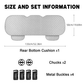 XINGSILUC Gray Back Seat Cover, Rear Car Seat Cover for Cars Truck SUV, Seat Covers with Storage Pocket, Bottom Auto Seat Cushion Pad Mat for Most Vehicles(Gray-Back)