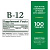 Natures Bounty Vitamina B-12 1000 mcg 100 tabletas recubiertas, suplemento
