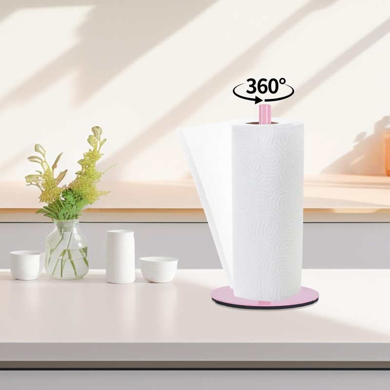 Yeebeny Pink Paper Towel Holder Countertop, Pink Towel Holder Countertop