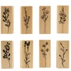 Pack of 8 Pcs Plant and Flower Shape Wooden Rubber