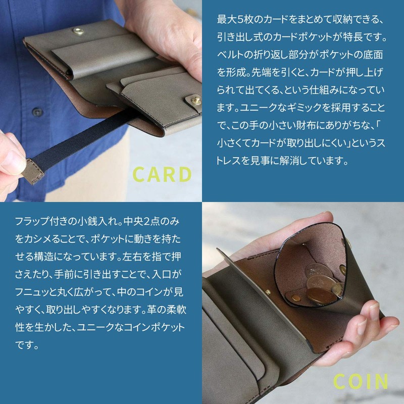 Revel ENOUGH R602 Mini Bifold Wallet, Compact, Genuine Leather, Oil