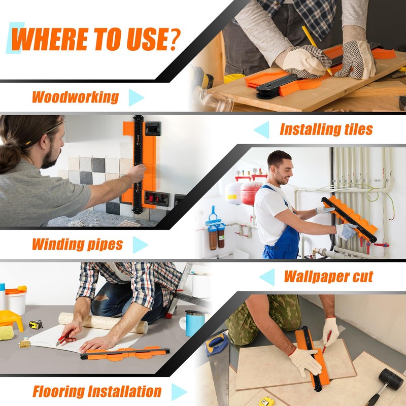 TOOLIFE Connectable Contour Gauge,Christmas Gifts for Men Husband Dad, Shape