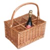 Red Hamper DB003 Wicker Double Steamed 6 Bottle Carrier Drinks
