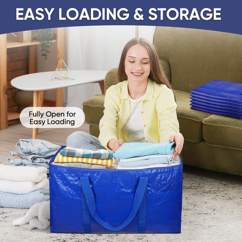 TICONN 6 Pack Extra Large Moving Bags with Zippers &