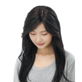 HIYE ヘアピース 部分ウィッグ 人毛 超リアル 人工皮膚 分け目 用 通気性 頭頂部ウィッグ レディース 薄毛隠し 女性 白髪隠し つむじ隠し 横14cm縦16cm ノーカット（自然色 30cm）