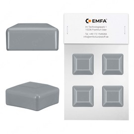 EMFA Fence Post Cap 20 x 20 mm Pack of 4 Grey Post Caps Square Fence Post Caps Fence Cover Plastic Lid Fence Caps 2 x 2 cm