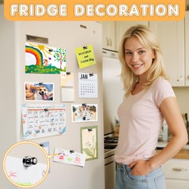 WUDIME 12Pcs Black Fridge Magnet Refrigerator Magnets, Whiteboard Magnets, Fridge Magnets Adults, Magnets Fridge, Small Strong Magnet for Whiteboard, Locker, Map, Kitchen, Office, School