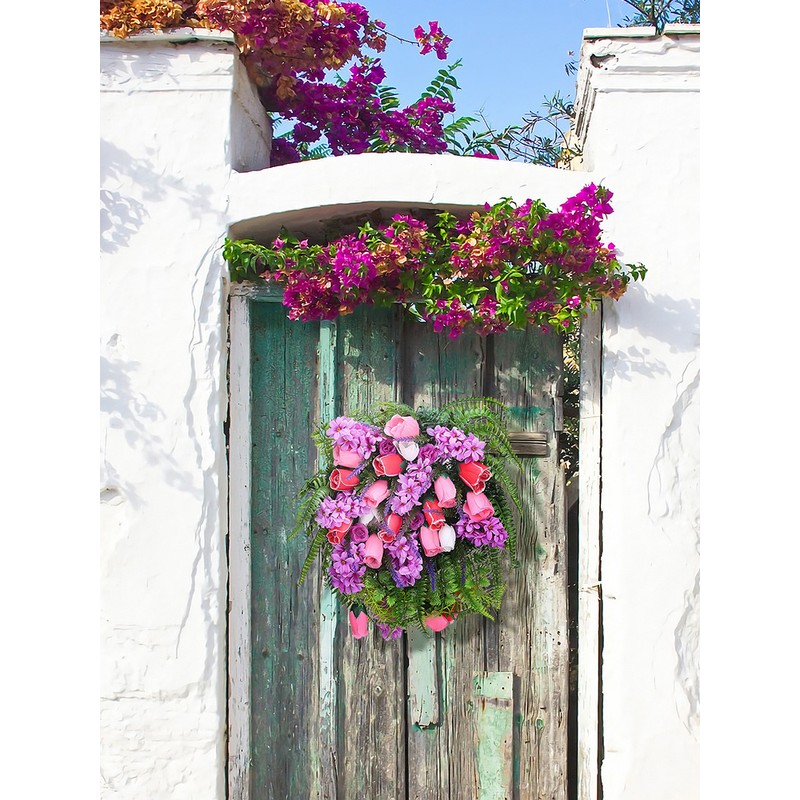 Artificial Flower Wreath Wreath with Lilacs Hyacinths Hydrangeas Spring Summer