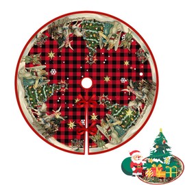 Christmas Tree Skirt for Christmas Holiday Home Easy to Use Xmas Tree Skirt Classic Circular Contour Tree Skirts Christmas Tree Mat is Durablesoft and Comfortable Tree Skirts Xmas Tree Decorations