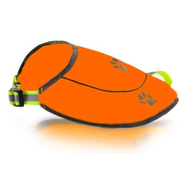 Dog Safety Reflective Vest -Hunting Waterproof Yellow Vest for Best Visibility at Day and Night with Clasp, Connectors Comfortable Adjustable Size, XS S M L XL XXL Orange Color (S, Orange)