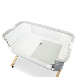 Babyhood Luxurious Breathe Eze Mattress Protector Sheet, Small, Grey/White