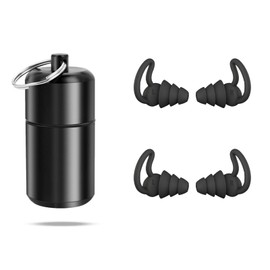 2 Pairs of Motorcycle Earplugs, Reusable Hearing Protection Ear Plugs, Concert Ear Protection Earplugs with Aluminium Container, for Festival, Aeroplane Work, Music, Motorcycle, Musician, Hearing