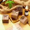 Leinuosen 4 Pcs Wooden Essential Oil Diffuser Square Diffuser Wooden