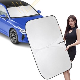 LANFAT Car Windshield Sun Shade for Blocks UV Rays Sun Visor Protector, Front Window Sunshade Visor Compatible with KIA K5 Soul Sportage NQ5 Seltos Forte Optima Interior Accessories