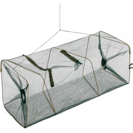 normani Bait Fish Trap Eel Trap with Food Bag 55 cm to 120 cm Fishing Net Crab Trap Foldable Fishing Net Trap Size 55 cm