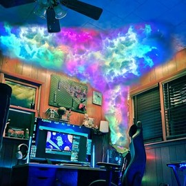 Neptten Cloud LED Lights for Ceiling. 3D Thunder Clouds Light Music Sync LED Storm Cotton Kits with Multicolor Changing Strip. Thundercloud DIY Set for Gaming Room & Basement décor