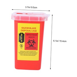 BIUDECO 1Pc Razor Blade Disposal Case Durable Storage Container for Barbershop and Salon Use Lightweight and Design Easy to Carry Red