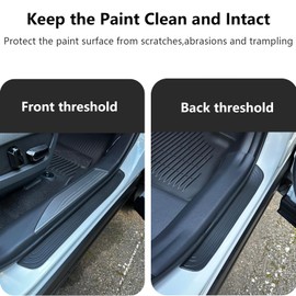 4PCS Car Door Sill Protector Trim Anti-Scratch Door Edge Guards Rubber Threshold Strips Entry Guard Protection Door Width 20.4x1.57inch Universal Exterior Accessories for Car Truck SUV Black